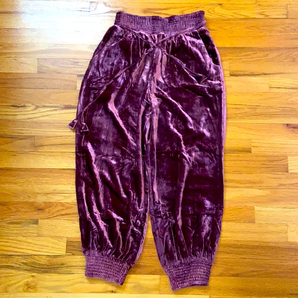 Anthropologie Gloria Velvet Joggers